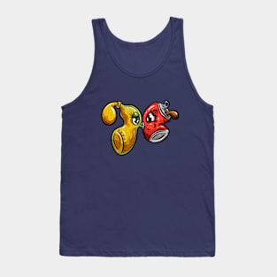 Beer and Soda Cola Kissing Mascot Character Cartoon Tank Top